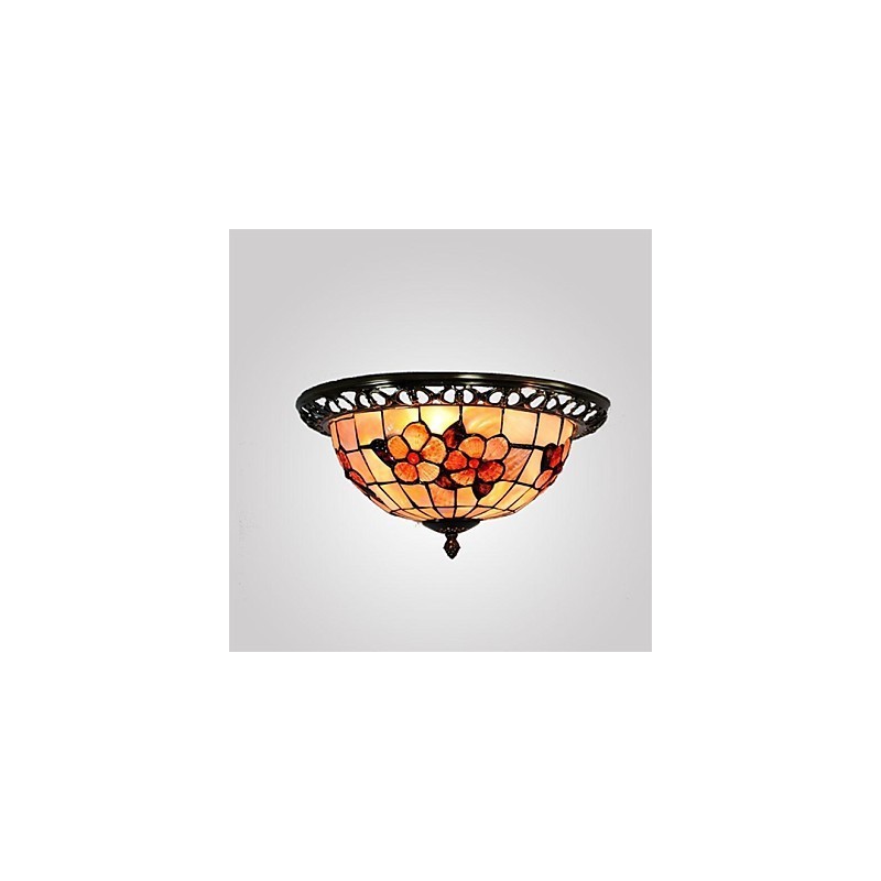 Plafoniera a filo Mini in ottone con conchiglie multicolore