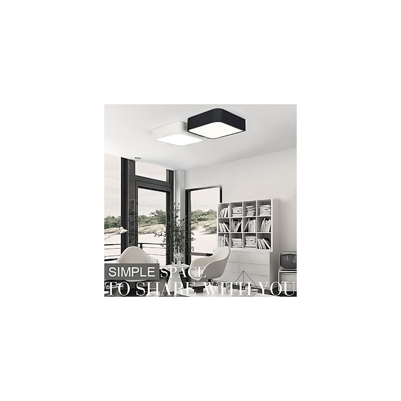 Plafoniera moderna contemporanea a filo in metallo e acrilico LED 46 x 46 x 10 cm