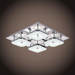 Plafoniera LED a filo moderna in acrilico e acciaio inox galvanizzato, 4 luci