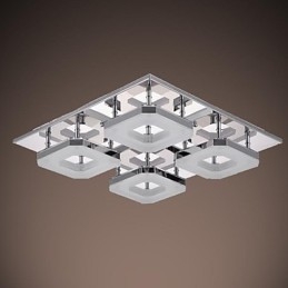 Plafoniera LED a filo moderna in acrilico e acciaio inox galvanizzato, 4 luci