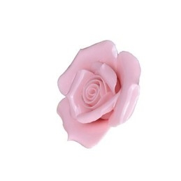 Plafoniera creativa a filo verde con paralume trasparente e decorazioni rosa in ceramica