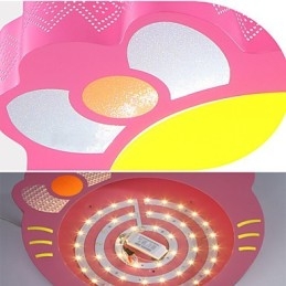 Plafoniera a filo LED integrato rosa in metallo e acrilico, 24 W
