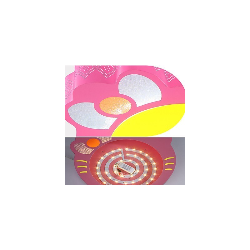 Plafoniera a filo LED integrato rosa in metallo e acrilico, 24 W