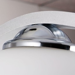 Plafoniera a filo in vetro bianco con cristalli, 45 cm