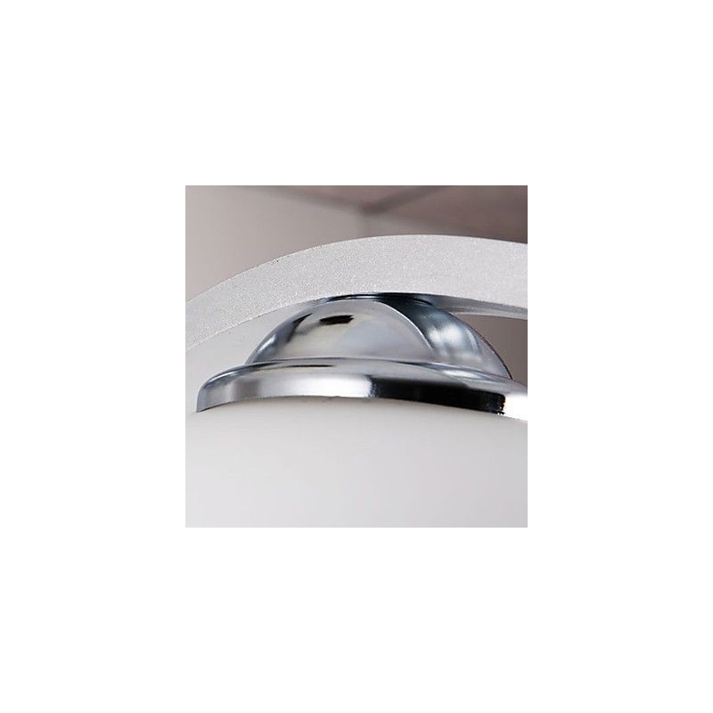 Plafoniera a filo in vetro bianco con cristalli, 45 cm