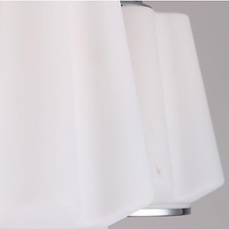 Plafoniera a filo in vetro bianco con cristalli trasparenti, moderna contemporanea