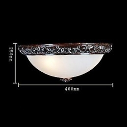 Plafoniera a soffitto in vetro e resina argentata intagliata stile classico europeo