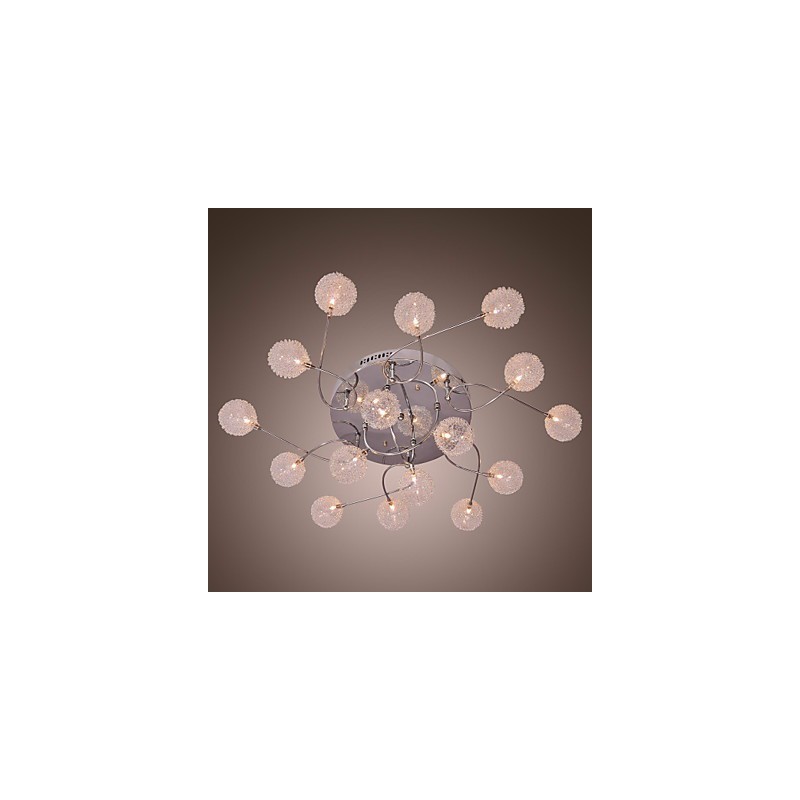Plafoniera da soffitto G4 in ferro con paralumi in cristallo