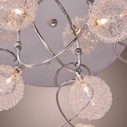 Plafoniera da soffitto G4 in ferro con paralumi in cristallo