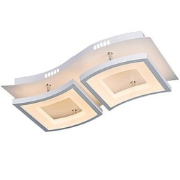 Lampadario a filo quadrato moderno in acrilico bianco, 3 lampadine