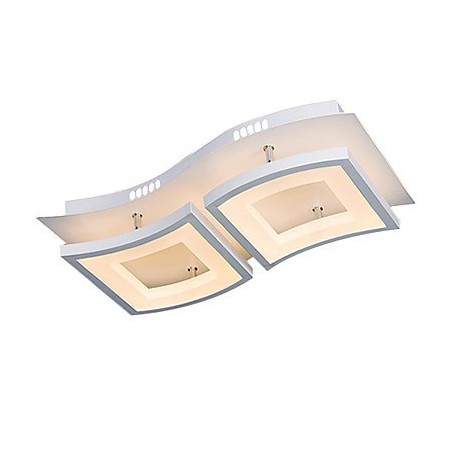 Lampadario a filo quadrato moderno in acrilico bianco, 3 lampadine