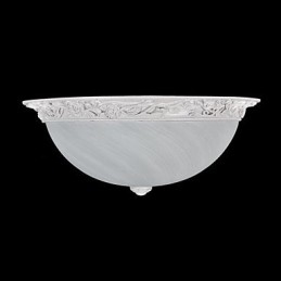Plafoniera da soffitto bianca in vetro e resina intagliata stile classico europeo