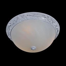 Plafoniera da soffitto bianca in vetro e resina intagliata stile classico europeo