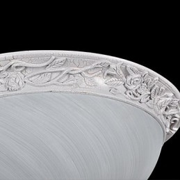 Plafoniera da soffitto bianca in vetro e resina intagliata stile classico europeo