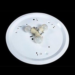 Plafoniera da soffitto bianca in vetro e resina intagliata stile classico europeo