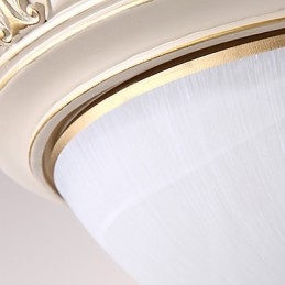 Plafoniera a filo classica in resina e vetro bianca E26/E27