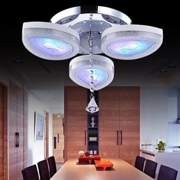 Plafoniera a filo LED moderna contemporanea in metallo bianco con cristalli