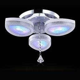 Plafoniera a filo LED moderna contemporanea in metallo bianco con cristalli