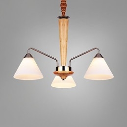 Plafoniera a filo vintage in legno di bambù dipinto, 2 lampadine E26/E27