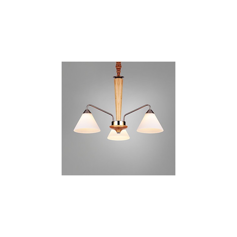 Plafoniera a filo vintage in legno di bambù dipinto, 2 lampadine E26/E27