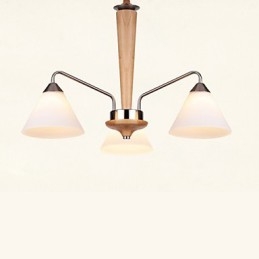 Plafoniera a filo vintage in legno di bambù dipinto, 2 lampadine E26/E27
