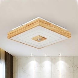 Plafoniera a filo moderna contemporanea in legno di bambù dipinto 3 LED integrati