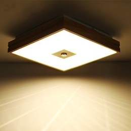 Plafoniera a filo moderna contemporanea in legno di bambù dipinto 3 LED integrati