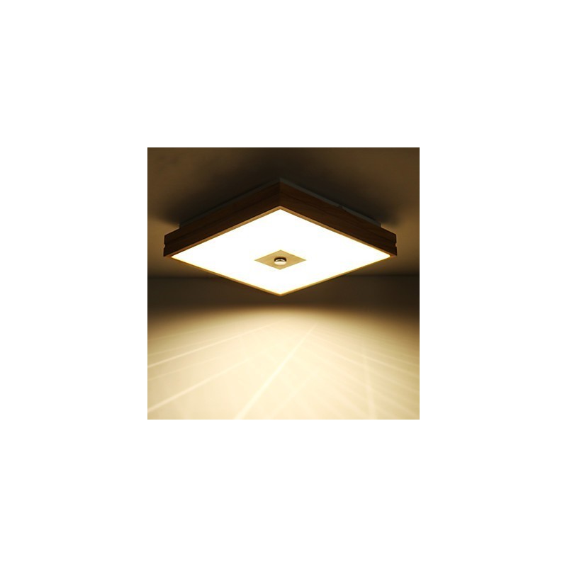 Plafoniera a filo moderna contemporanea in legno di bambù dipinto 3 LED integrati
