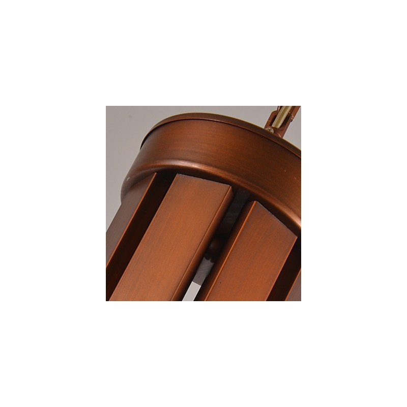 Lampadario classico retrò tradizionale in metallo dipinto, 3 lampadine E26/E27, marrone e bianco