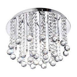 Lampadario semi-incasso in cristallo moderno 8 luci G4