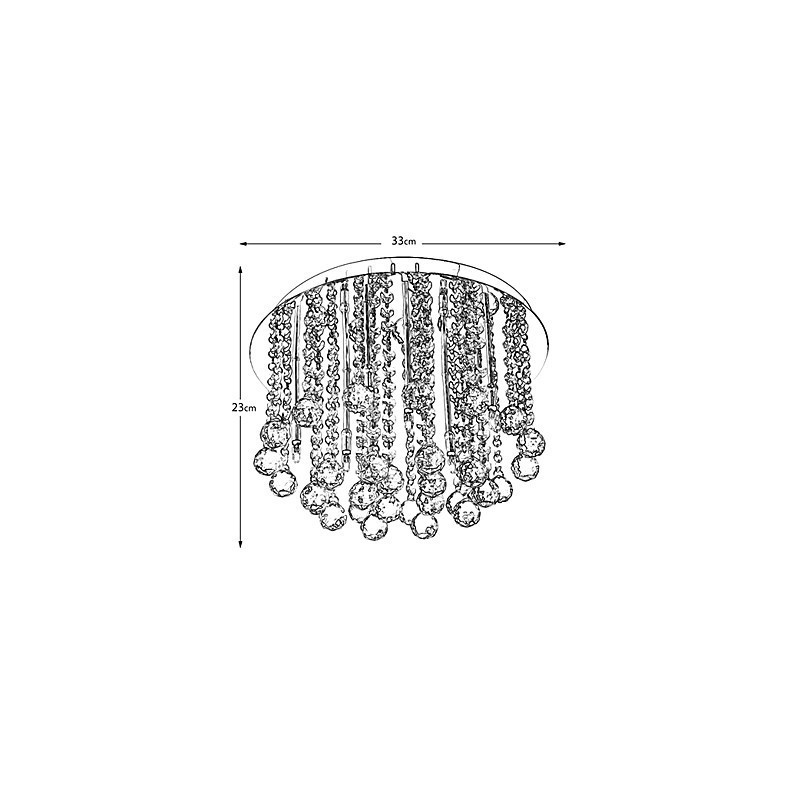 Lampadario semi-incasso in cristallo moderno 8 luci G4