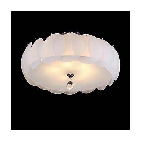 Lampadario moderno in vetro bianco a 5 luci, a montaggio a filo