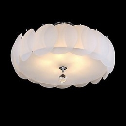 Lampadario moderno in vetro bianco a 5 luci, a montaggio a filo