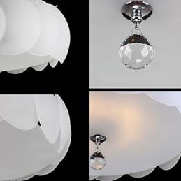 Lampadario moderno in vetro bianco a 5 luci, a montaggio a filo
