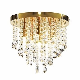Plafoniera semi-incasso moderna in cristallo oro 6 luci G9