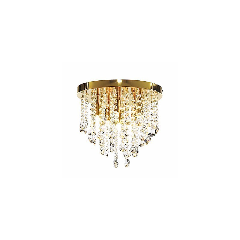 Plafoniera semi-incasso moderna in cristallo oro 6 luci G9