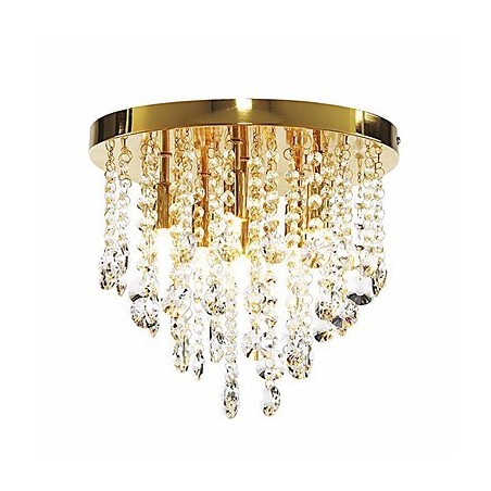 Plafoniera semi-incasso moderna in cristallo oro 6 luci G9