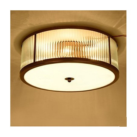 Plafoniera a filo in rame pieno, 3 lampadine E12/E14, 35 cm