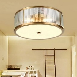 Plafoniera a filo in rame pieno, 3 lampadine E12/E14, 35 cm