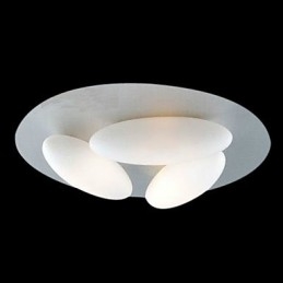 Plafoniera a filo moderna a 3 luci G9 cromo vetro D17,55 × H4,29 pollici