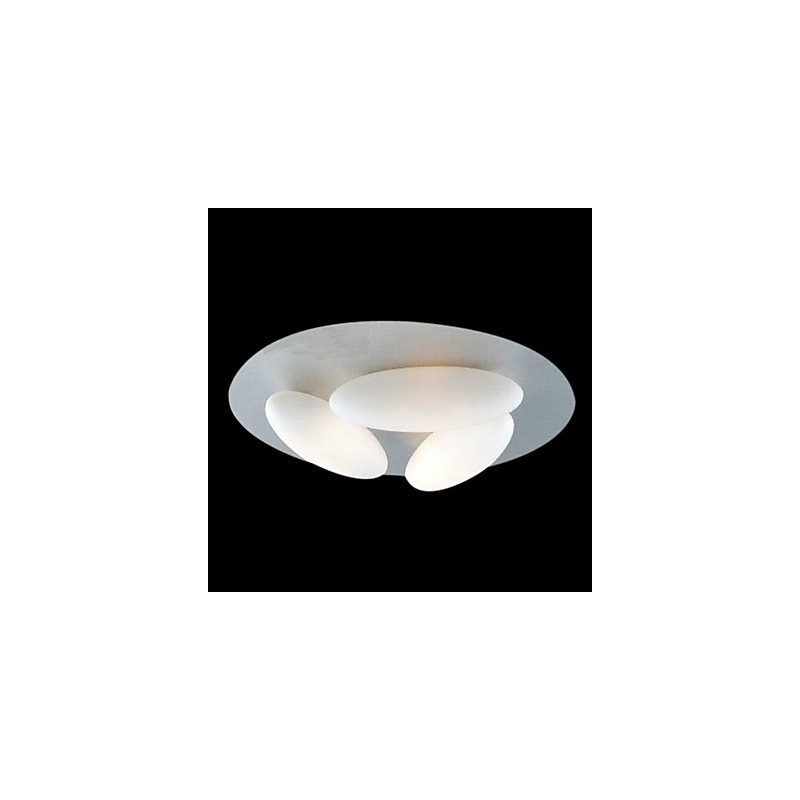 Plafoniera a filo moderna a 3 luci G9 cromo vetro D17,55 × H4,29 pollici
