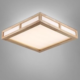 Plafoniera a filo mini moderna contemporanea in legno e bambù 2 LED 40 cm