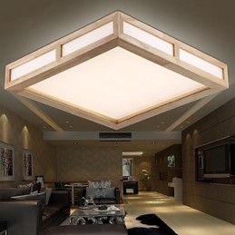 Plafoniera a filo mini moderna contemporanea in legno e bambù 2 LED 40 cm