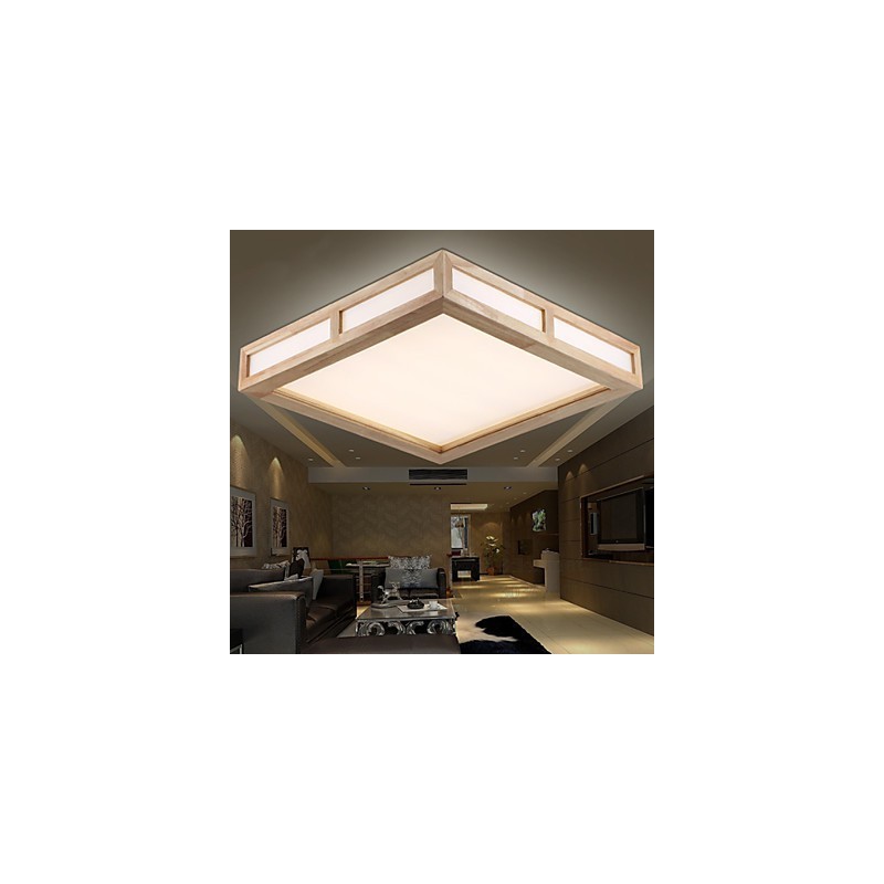 Plafoniera a filo mini moderna contemporanea in legno e bambù 2 LED 40 cm