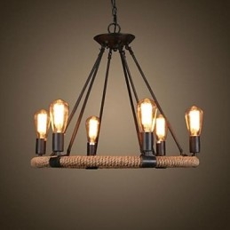 Lampadario a sospensione in metallo nero dipinto stile retrò vintage rustico classico