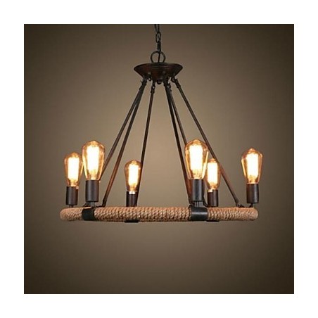 Lampadario a sospensione in metallo nero dipinto stile retrò vintage rustico classico