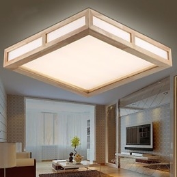 Plafoniera a filo mini moderna contemporanea in legno e bambù 2 LED 40 cm