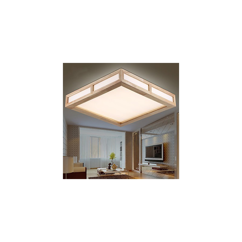 Plafoniera a filo mini moderna contemporanea in legno e bambù 2 LED 40 cm