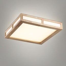 Plafoniera a filo mini moderna contemporanea in legno e bambù 2 LED 40 cm