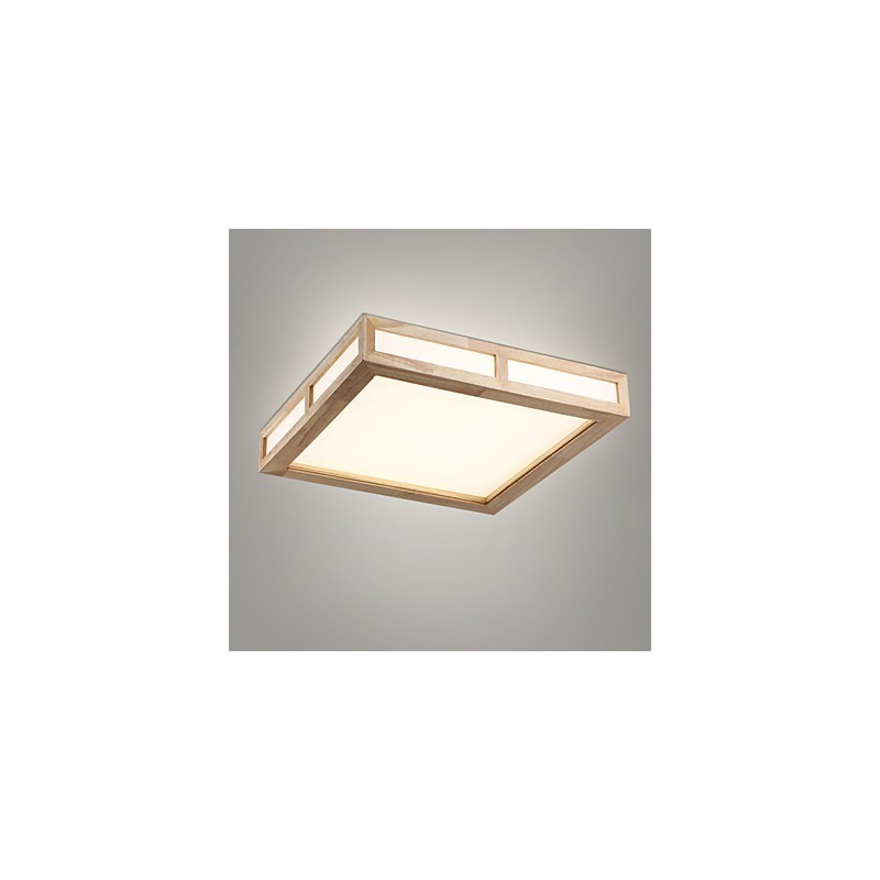 Plafoniera a filo mini moderna contemporanea in legno e bambù 2 LED 40 cm